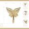 Homeroots 5" Gold Cast Iron Butterfly Wall Hook 612076 - alternate 5