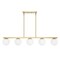 Jonathan Y Luca Parisian 45.5" 5-Light Modern Glam Iron Globe Linear LED Pendant, Brass Gold/White JYL7572A - alternate 7