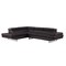 Homeroots Black Leather L Shaped Two Piece Corner Sectional 366221 - alternate 1
