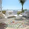 Homeroots 8' Gray Fern Green And Artichoke Green Round Paisley Washable Indoor Outdoor Area Rug 588614 - alternate 4