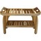 Homeroots 29" Teak Rectangular Shower Outdoor Bench With Handles In Natural Finish 376722 - alternate 1