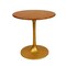 Homeroots 30" Brown And Gold Rounded Solid Wood And Iron Pedestal Base Dining Table 517765 - alternate 1