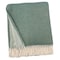 Homeroots 55" X 70" Sage And White Cotton Blend Woven Chevron Plush Throw Blanket with Fringe 633081 - alternate 4