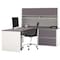Bestar L Shaped Desk L-Shape Workstation, 82.9" D X 65.9" H, 71.1" W X Melamine, Slate/Sandstone 93867-59 - alternate 1