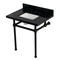 Kingston Brass 30" Black Granite Console Sink with Brass Legs, 8-Inch, 3-Hole, Black Granite/Oil Rubbed Bronze KVPK3030KBSQ5 - alternate 1
