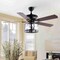 Jonathan Y Braxton 52" 4-Light Farmhouse Industrial Iron Drum Shade LED Ceiling Fan With Remote, Black/Clear JYL9620A - alternate 7