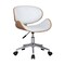Homeroots Brown White and Silver Adjustable Height Swivel Rolling Office Chair 554033 - alternate 1