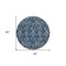 Homeroots 8' Navy Blue And Denim Blue Round Damask Washable Indoor Outdoor Area Rug 588186 - alternate 6