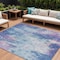 Homeroots 9' X 12' Blue Peach And Sky Blue Abstract Washable Indoor Outdoor Area Rug 615858 - alternate 1