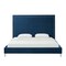 Homeroots Navy Blue Solid Wood Queen Upholstered Velvet Bed with Nailhead Trim 544792 - alternate 4