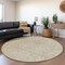 Homeroots 8' Taupe And Ivory Round Floral Washable Indoor Outdoor Area Rug 594673 - alternate 3