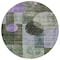 Homeroots 8' Olive Green Charcoal And Purple Round Geometric Washable Indoor Outdoor Area Rug 604338 - alternate 2