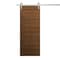 Sartodoors Modern Barn Door 42 x 80 inches, Ego 5000 Cognac Oak Veneer, 8FT Silver Rail Track Heavy Hardware EGO5000BD-S-DKO-42 - alternate 1