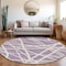 Homeroots 8' Lavender And Ivory Round Geometric Washable Indoor Outdoor Area Rug 600470 - alternate 4