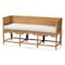 Bali & Pari Seranay Bohemian Scallop Light Honey Rattan Accent Bench 252-14111-ZORO - alternate 4