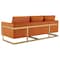 Leisuremod Lincoln Upholstered Velvet Sofa with Gold Frame, Orange Marmalade LA83OR - alternate 2
