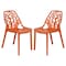 Leisuremod Modern Cornelia Dining Chair, Solid Orange, 2PK C18OR2 - alternate 1