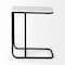 Homeroots 23" Black And White Marble and Metal C Table End Table 604464 - alternate 3