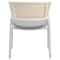 Leisuremod Ervilla Dining Chair with White Powder Coated Steel Legs and Wicker Back, Grey, 4PK ECW-20GR4 - alternate 4