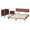 Baxton Studio Alyssa Japandi Walnut Brown Wood Queen Size 3-Piece Bedroom Set 252-13951-13949-13950-ZORO - alternate 4