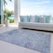 Homeroots 8' X 10' Sky Blue Purple And Gray Floral Washable Indoor Outdoor Area Rug 604099 - alternate 3