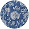 Homeroots 8' Navy Blue And Gray Round Floral Washable Indoor Outdoor Area Rug 589484 - alternate 5