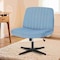 Yssoa Criss Cross Chair Legged, Home Office Desk Chair No Wheels Armless, Wide Seat Swivel Vanity C 3A88FNCHAIROFFICEBLU01 - alternate 1