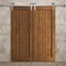 Sartodoors Modern Double Barn Door 48 x 80 inches, Ego 5006 Cognac Oak Veneer, 13FT Silver Rail Track Set, S EGO5006DB-S-DKO-48 - alternate 3