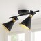Jonathan Y Elroy 18.25" 2-Light Iron Retro Contemporary LED Track Light , Black/Gold JYL9904A - alternate 3