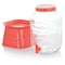 Gibson Home Chiara 2 Gallon Glass Mason Jar Dispenser with Metal Lid and Base in Red 130949.02RR - alternate 4