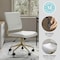 Martha Stewart Ivy Upholstered Office Chair in White/Polished Brass CH-220921-1-WH-GLD-MS - alternate 2
