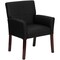 Flash Furniture Contemporary Executive Side Reception Chair, Black Seat, Wood Back, 26 1/2" W 23" L 35-1/4" H BT-353-BK-LEA-GG - alternate 1