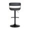 Armen Living Calista Adjustable Bar Stool in Black Faux Leather with Golden Bronze and Black Metal LCCABACOBLK - alternate 2