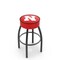 Holland Bar Stool Co 30" 4" Nebraska Cushion Seat, Blk Wrinkle Base Swivel Bar Stool L8B130NebrUn - alternate 1