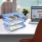 Acrimet Facility 3 Tier Letter Tray Side Load Letter Size Desktop File Organizer Plastic Clear Blue 255.2 - alternate 3