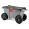 Pure Garden Rolling Garden Cart w/ Seat Plastic Storage w/ Bench & Interior Tool Tray Gardening Stool 50-LG1493 - alternate 1