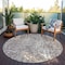 Homeroots 8' Taupe And Ivory Round Abstract Washable Indoor Outdoor Area Rug 612967 - alternate 3