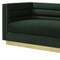 Homeroots 84" Hunter Green Velvet Sofa With Gold Legs 543969 - alternate 4
