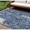 Homeroots 9' X 12' Denim Blue And Ivory Abstract Washable Indoor Outdoor Area Rug 612933 - alternate 1
