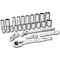 Performance Tool 26 pc. 1/2 in. Dr. SAE Socket Set, Ratchet, Deep Sockets, Storage W32901 - alternate 3