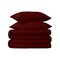 Homeroots Burgundy Twin Cotton Blend 650 Thread Count Washable Duvet Cover Set 528396 - alternate 1