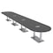 Skutchi Designs Racetrack Conference Table With Power, 48 in W, 240 in L, Grey HAR-RAC-48X240-DOU-WA7949-ESIL - alternate 1