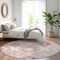 Homeroots 8' Pink Blush And Gray Round Medallion Washable Indoor Outdoor Area Rug 589634 - alternate 3
