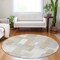 Homeroots 8' Ivory Beige And Gray Round Geometric Washable Indoor Outdoor Area Rug 613219 - alternate 5
