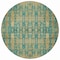 Homeroots 8' Teal Blue Taupe And Beige Round Moroccan Washable Indoor Outdoor Area Rug 577219 - alternate 3