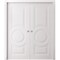 Sartodoors Sliding Double Pocket Doors 48 x 84 inches, BASIC 9801 White, Kit Rail Hardware, Solid Wood Inter BASIC9801DP-SKIN-4884 - alternate 1