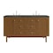 James Martin Vanities Laurent 60" Double Vanity, Honey Oak w/ 3 CM Parisien Bleu Silestone Top 545-V60D-HNO-3PBL - alternate 1