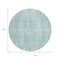 Homeroots 8' Turquoise And Pale Aqua Round Striped Washable Indoor Outdoor Area Rug 631571 - alternate 2