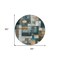 Homeroots 8' Teal Blue Gray And Gold Round Geometric Washable Indoor Outdoor Area Rug 604484 - alternate 3