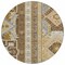 Homeroots 8' Brown Beige And Ivory Round Aztec Washable Indoor Outdoor Area Rug 598462 - alternate 2